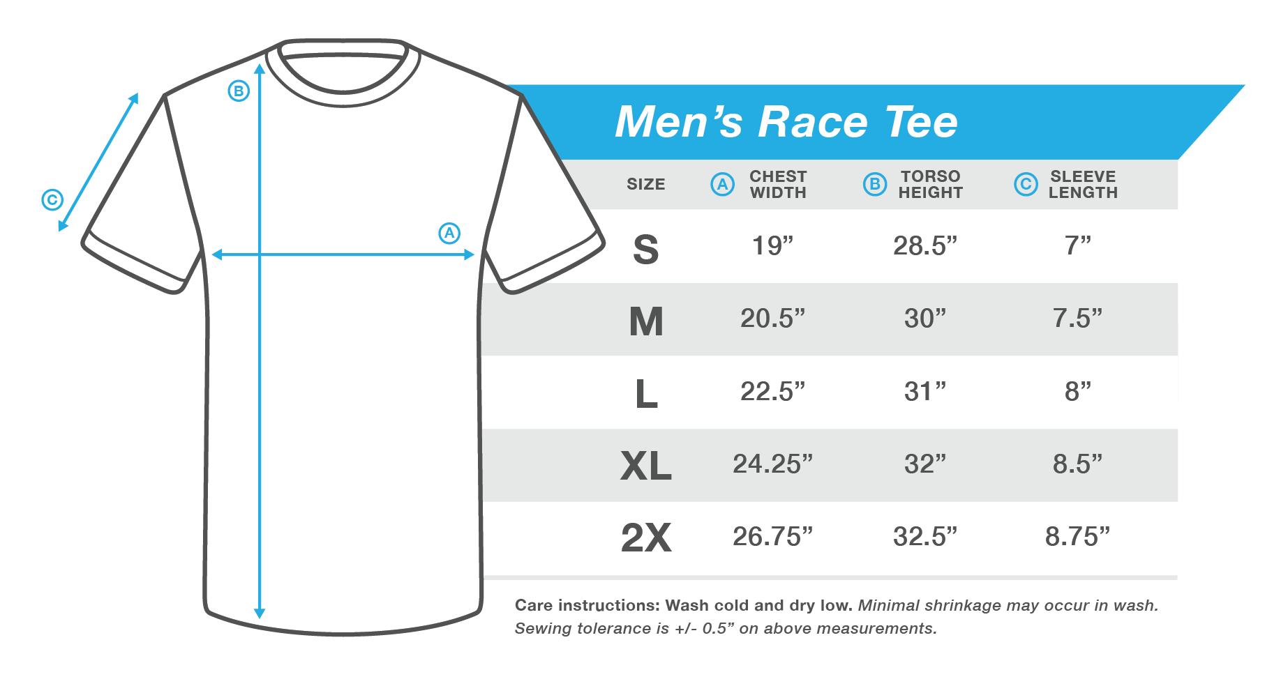 Men's T Shirt Size Chart Australia